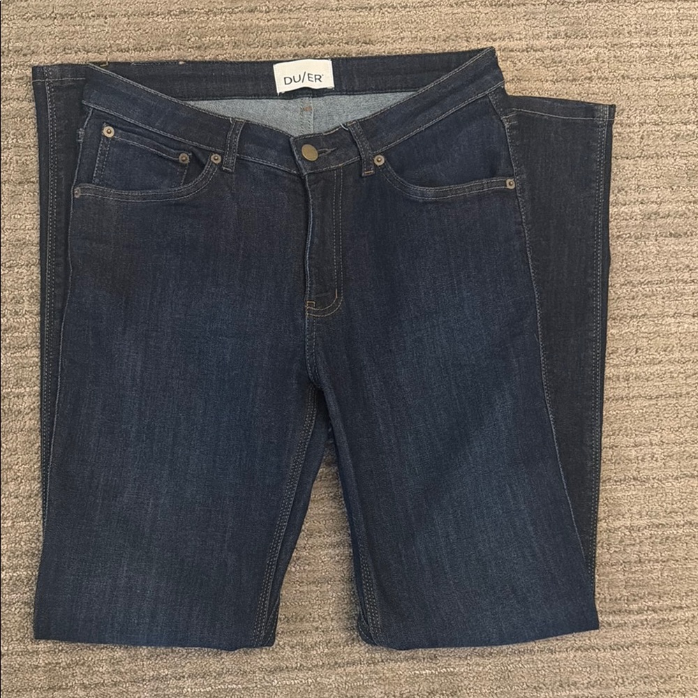 DU/ER Women’s Performance Denim Mid Rise Slim Straight